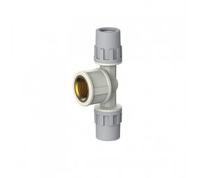 Aquatechnik Safety-pol T-stuk  messing draad 20 mm x2 - 1/2"