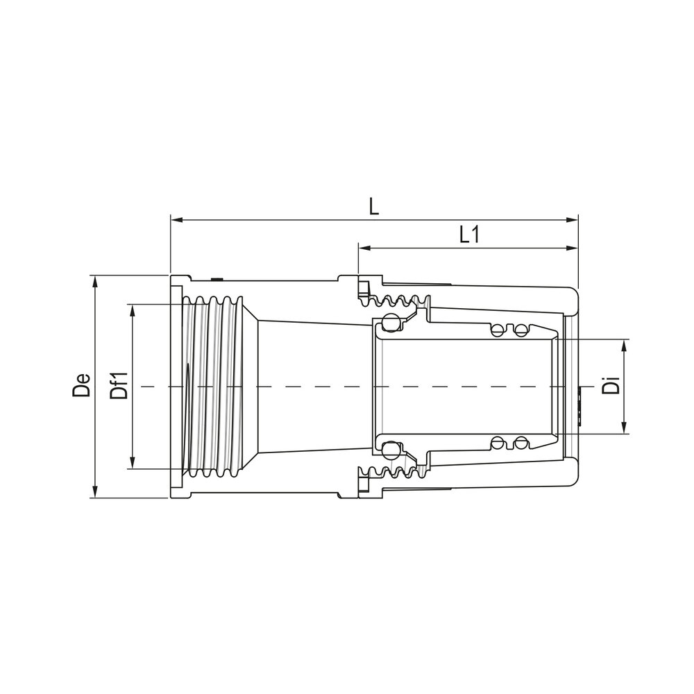 Aquatechnik Aquatechnik Safety-pol twee-delige koppeling PPS 26 mm x2