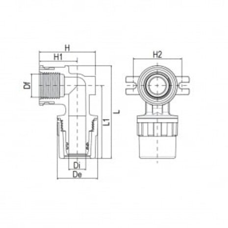 Aquatechnik Aquatechnik Safety-pol muurplaat messing draad 20 mm x 2 - 1/2" Aquatechnik Aquatechnik Safety-pol muurplaat messing draad 20 mm x 2 - 1/2"