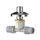 Aquatechnik Safety-Pol stopkraan met verchroomde dop en roset 20 mm ×2 Aquatechnik Safety-Pol stopkraan met verchroomde dop en roset 20 mm ×2