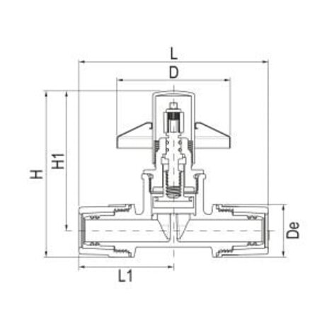 Aquatechnik Aquatechnik Safety-Pol stopkraan met verchroomde dop en roset ABS 16 mm ×2 Aquatechnik Aquatechnik Safety-Pol stopkraan met verchroomde dop en roset ABS 16 mm ×2