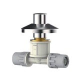 Aquatechnik Safety-Pol stopkraan met verchroomde dop en roset ABS 20 mm ×2 Aquatechnik Safety-Pol stopkraan met verchroomde dop en roset ABS 20 mm ×2