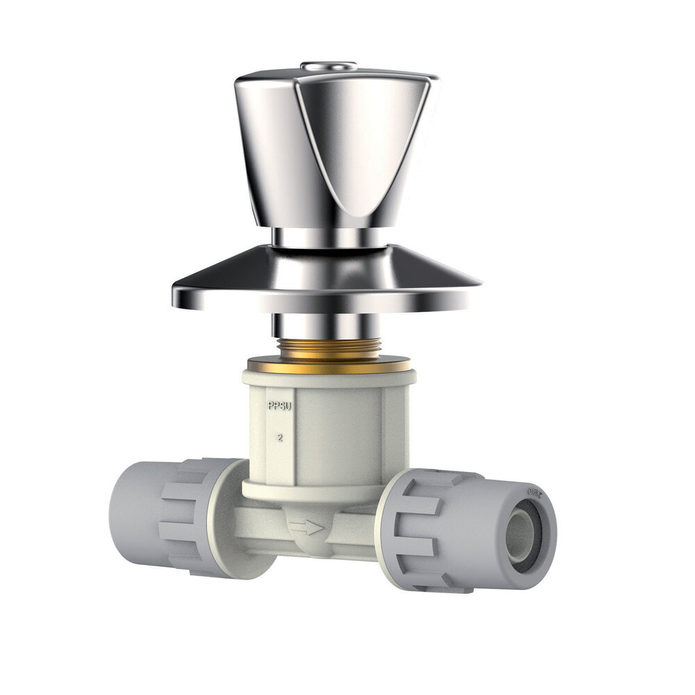 Aquatechnik Aquatechnik Safety-Pol luxe stopkraan met verchroomde dop en roset 16 mm ×2