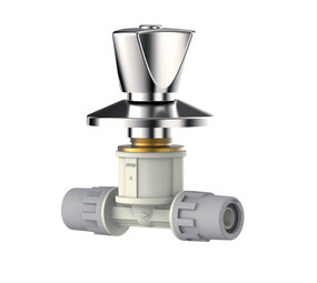 Aquatechnik Safety-Pol luxe stopkraan met verchroomde dop en roset 16 mm ×2