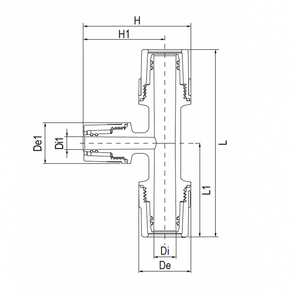 Aquatechnik Aquatechnik Safety-pol T-stuk 50 mm 16 mm 50 mm Aquatechnik Aquatechnik Safety-pol T-stuk 50 mm 16 mm 50 mm