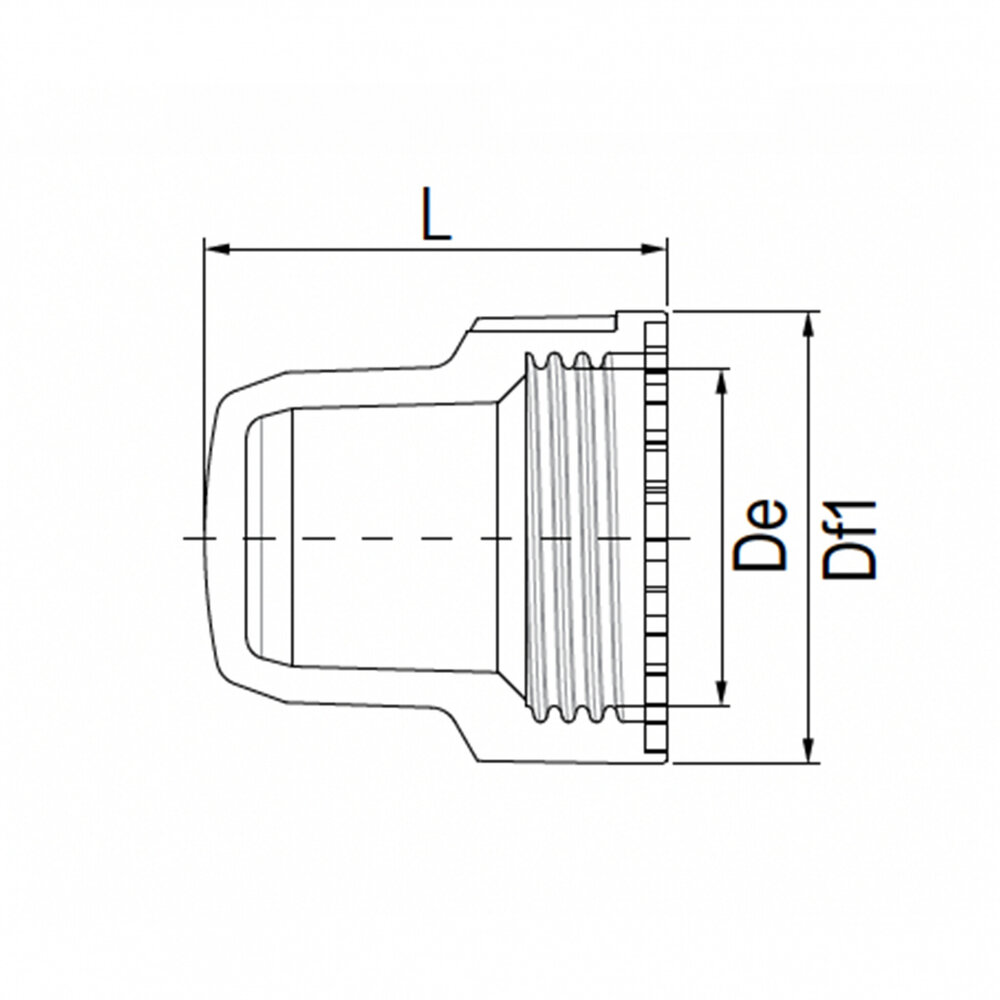 Aquatechnik Aquatechnik Safety-pol eind kap binnendraad 63 mm