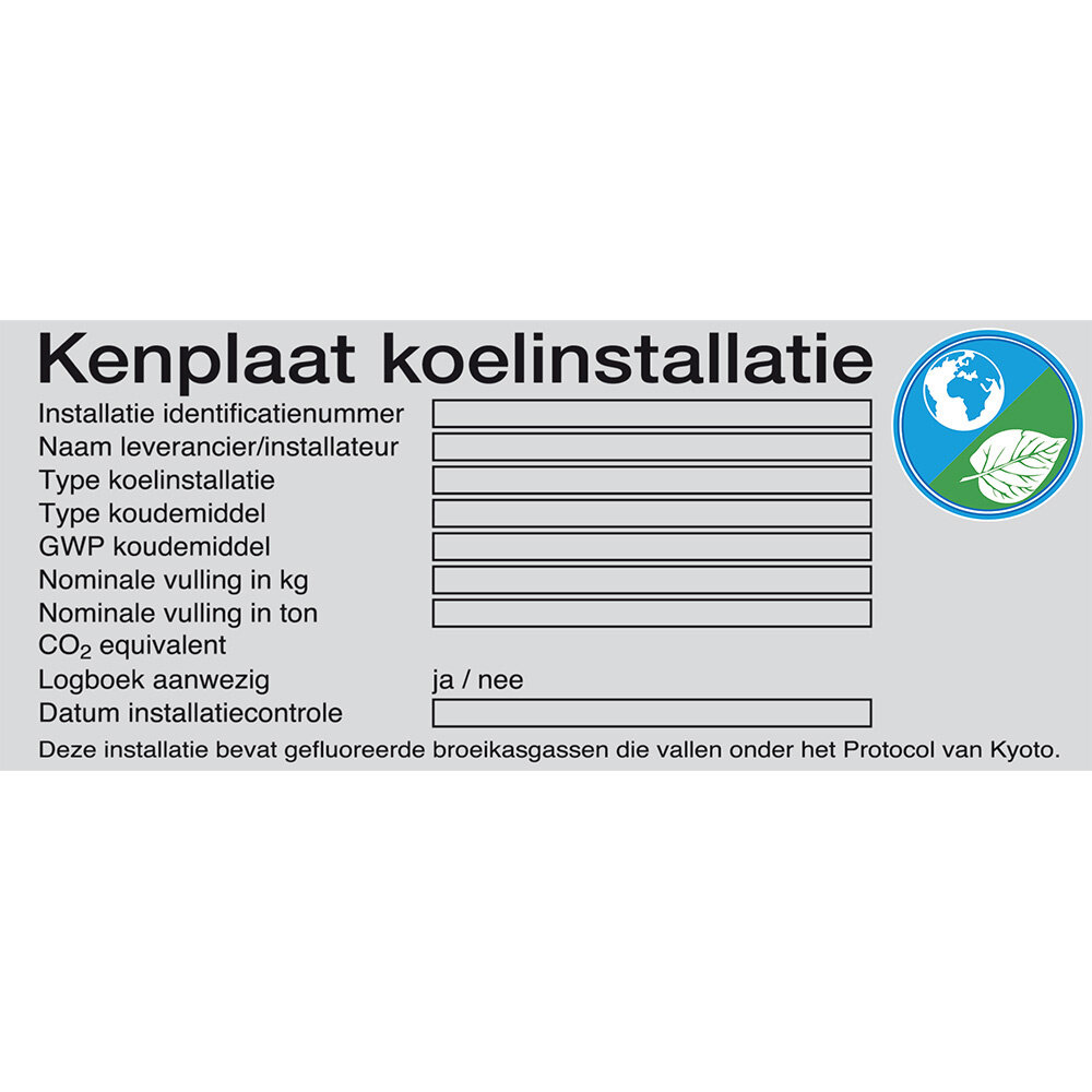 Kenplaat installatie stickervel Kenplaat installatie stickervel