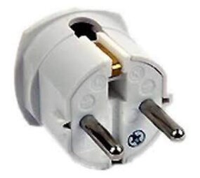 Norwesco Haakse stekker 2-polig met randaarde wit Norwesco Haakse stekker 2-polig met randaarde wit