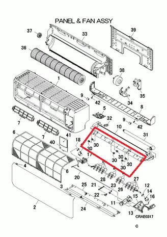 Mitsubishi Heavy Shaft  t.b.v. SRK20-60ZS(X)-S/W Mitsubishi Heavy Shaft  t.b.v. SRK20-60ZS(X)-S/W