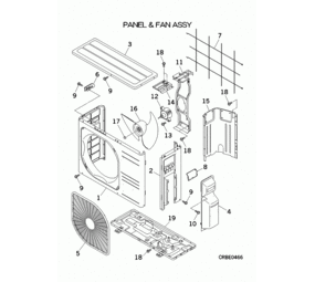 Mitsubishi Heavy Top Panel SRC20-50ZS-S/W onderdeel 3