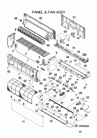 Mitsubishi Heavy Panel front MHI SRK20, 25, 35 en 50 ZSX model Mitsubishi Heavy Panel front MHI SRK20, 25, 35 en 50 ZSX model