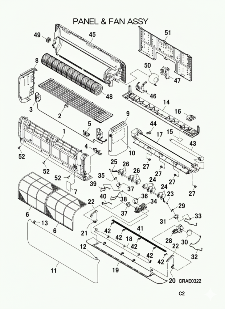 Mitsubishi Heavy Crank flap rechts SRKxxZSX Mitsubishi onderdeel 20 Mitsubishi Heavy Crank flap rechts SRKxxZSX Mitsubishi onderdeel 20