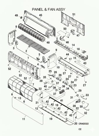 Mitsubishi Heavy Crank flap rechts SRKxxZSX Mitsubishi onderdeel 20 Mitsubishi Heavy Crank flap rechts SRKxxZSX Mitsubishi onderdeel 20