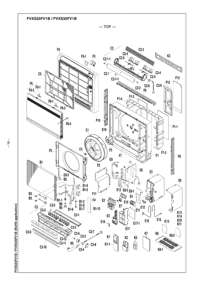Daikin Onderdelen Daikin C2-1 voor een FVXS35FV1B Daikin Onderdelen Daikin C2-1 voor een FVXS35FV1B