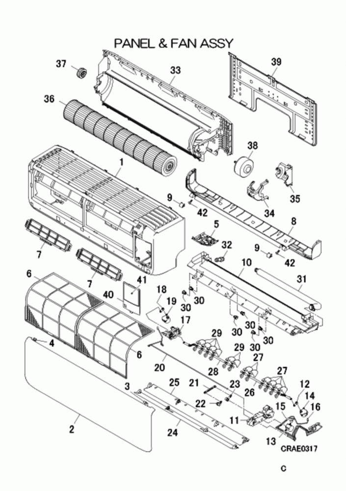 Mitsubishi Heavy Panel bottom SRKxxZS-W