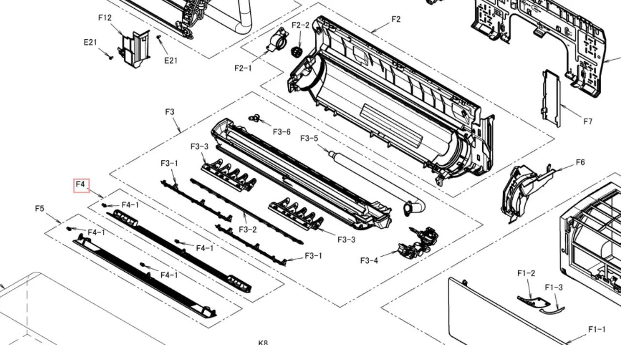 Daikin Horizontale Lamel boven Daikin FTXM42A2V1B