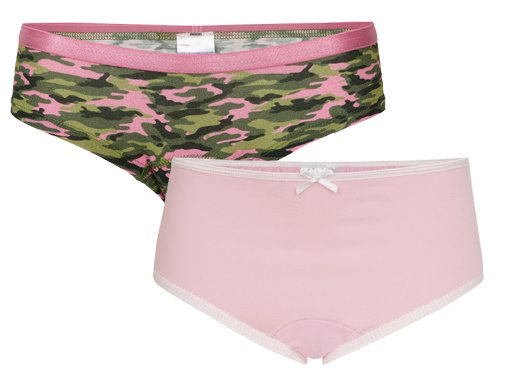 Underwunder Girls briefs pink and hearts print (set of 2)