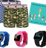 Voordeel zindelijkheidpakket jongens boxers camou en monkey, R15 horloge en Juf Sas