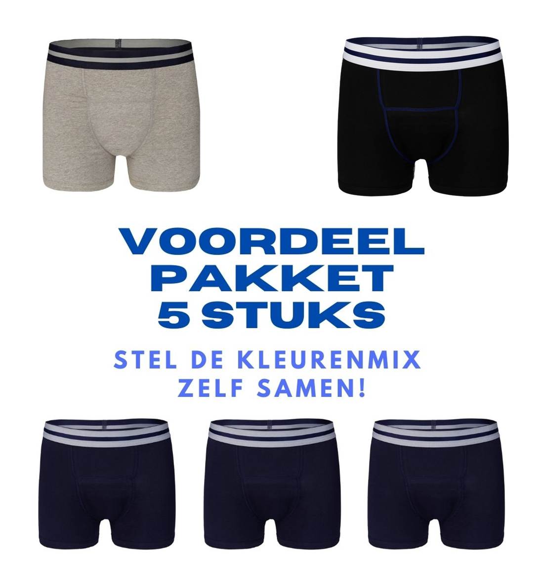 Underwunder Pack of 5 boxers, color mix to be determined by yourself