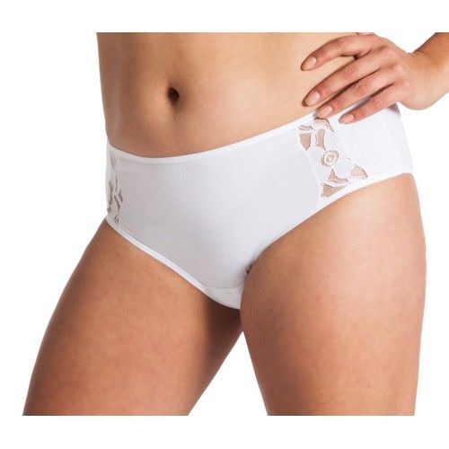 Underwunder Women high-cut briefs with lace white/black (set of 2)