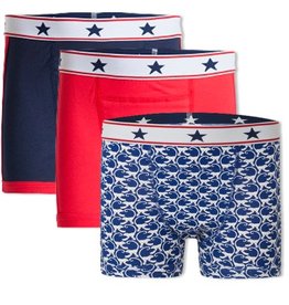 Underwunder Jongens Boxer, blauw/rood/monkey (prijs per 3)