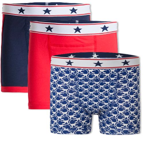 Underwunder Jongens Boxer, blauw/rood/monkey (prijs per 3)