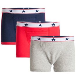 Underwunder Jongens Boxer, blauw/grijs/rood (prijs per 3)