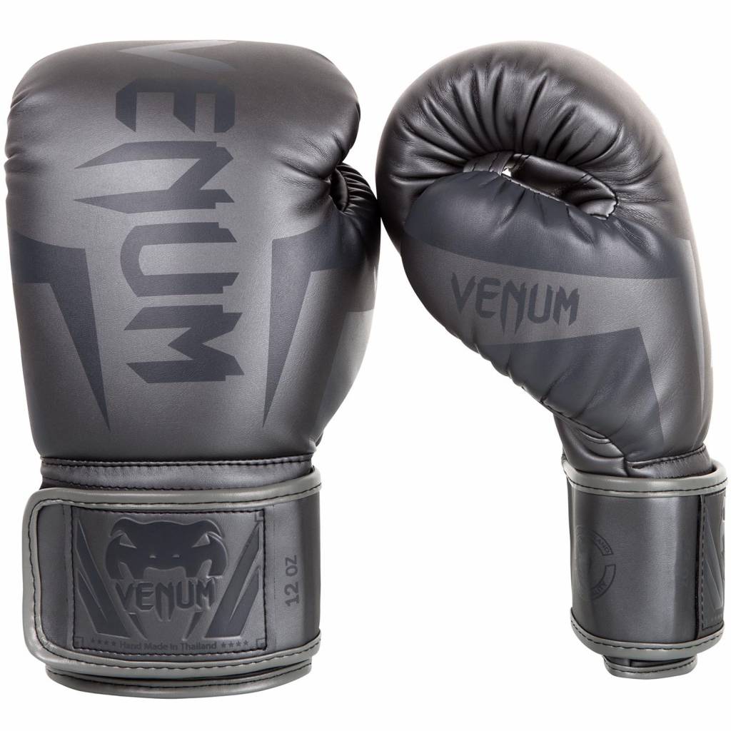Ice/Black MMA Martial Arts Muay thai Venum Elite Boxing Gloves 