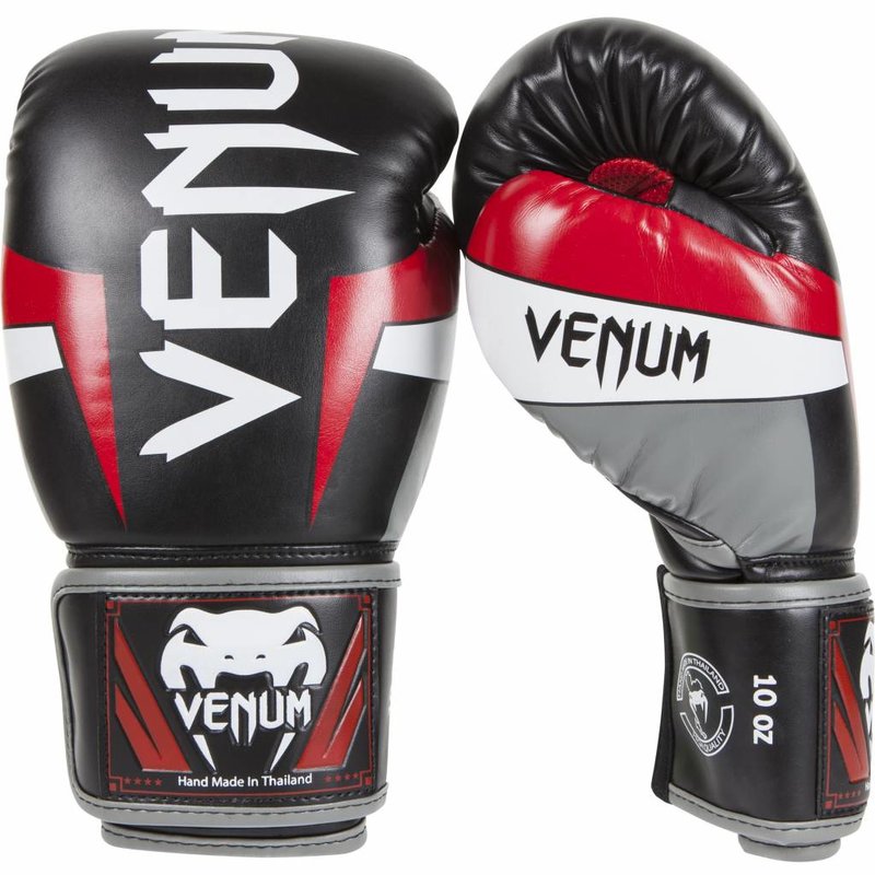 Venum Venum ELITE Boxing Gloves Black Grey Red Kickboxing