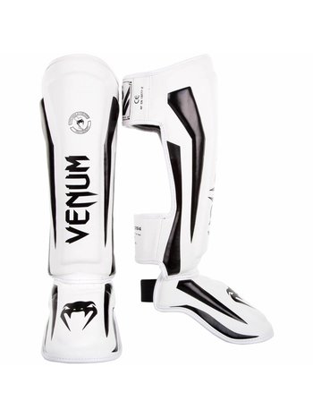 Venum ELITE Stand Up Kickboxing Shinguards White Black