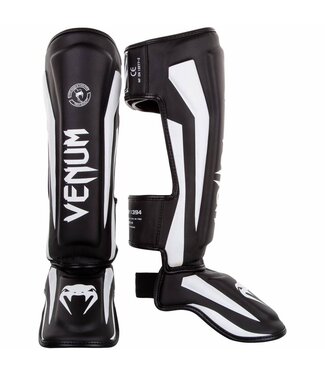 Venum ELITE Stand Up Kickboxing Shinguards Black White