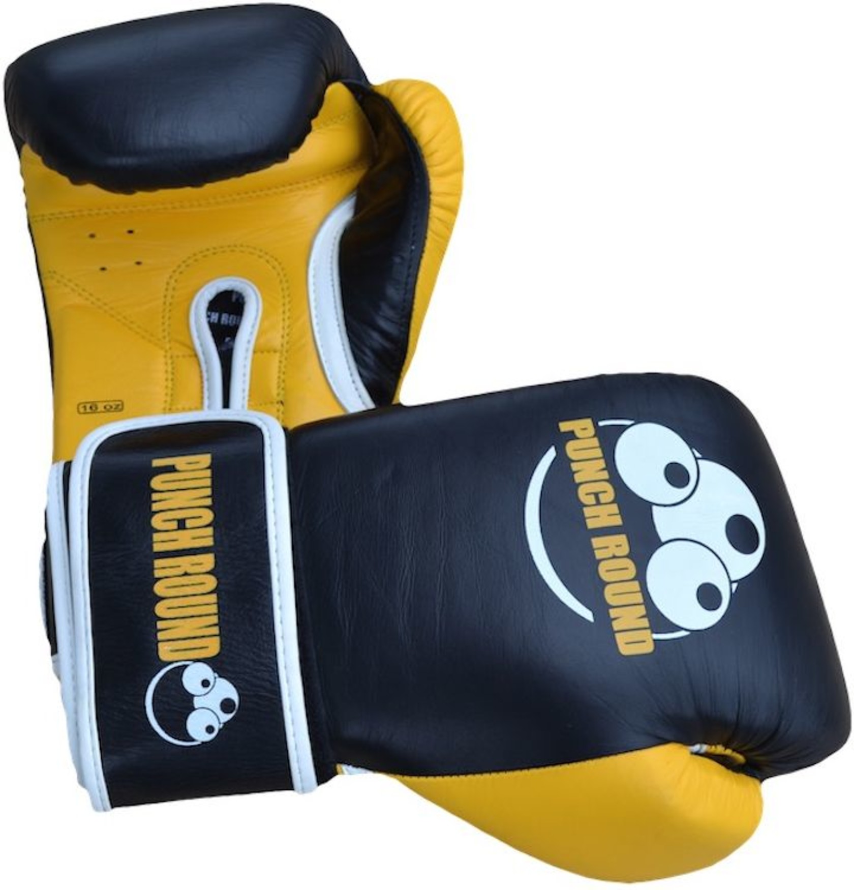 Punch Round ELITE PRO Boxing Gloves Black Yellow FIGHTWEAR SHOP EUROPE