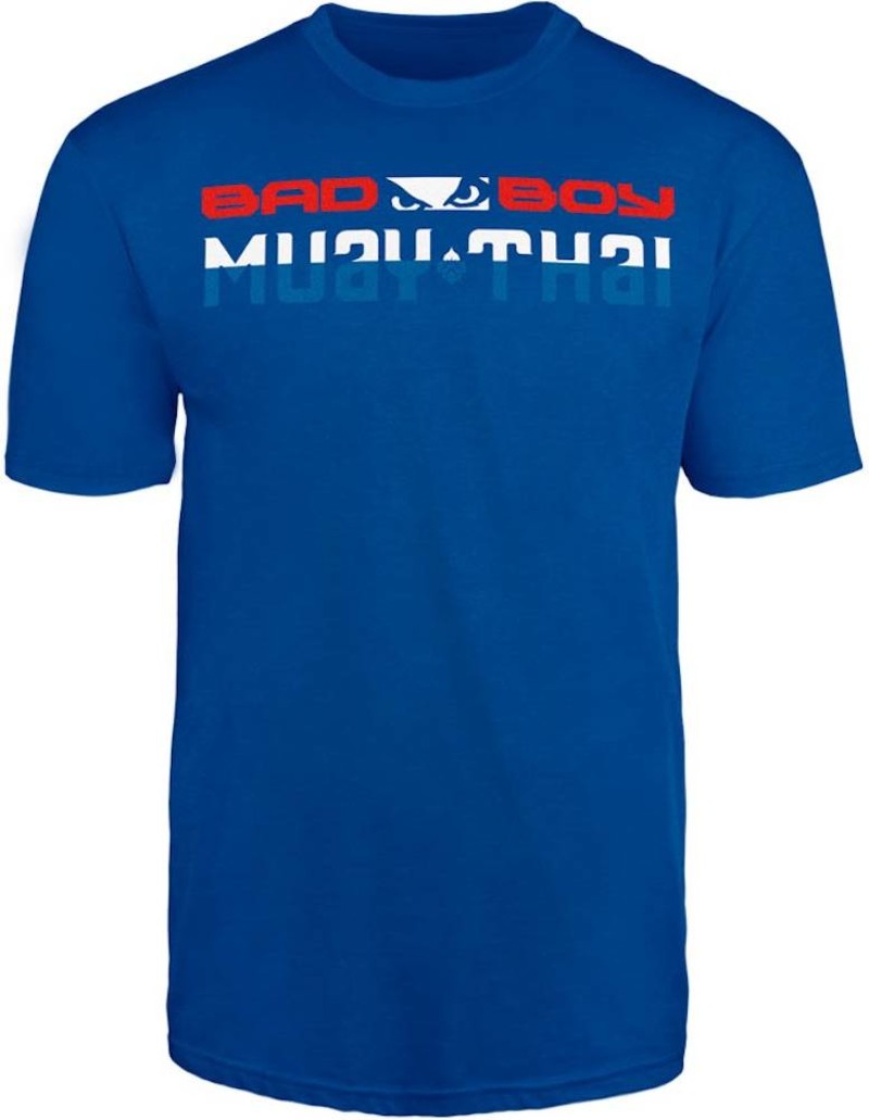 Bad Boy DISZIPLIN-T-Shirt Bad Boy MUAY THAI Blaue Kleidung MUAY THAI