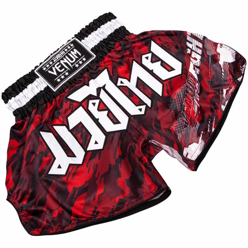 Venum Venum Tecmo Muay Thai Kickboxing Shorts Red Venum Clothing