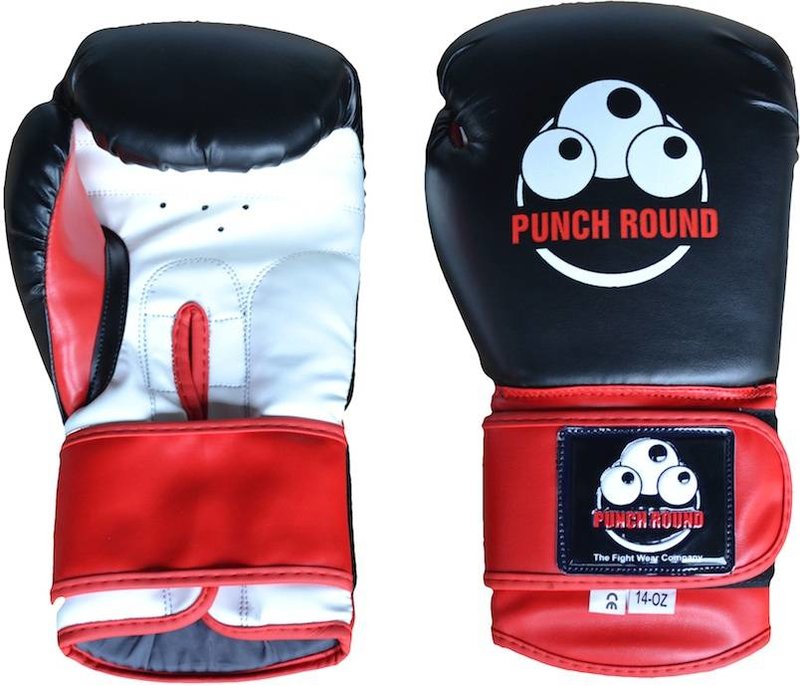 PunchR™  Punch Round™ Muay Thai Sparring Boxing Gloves Black Red White