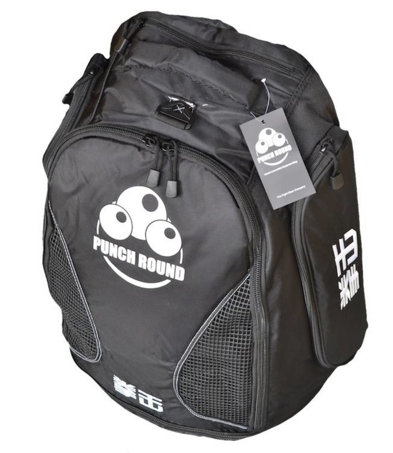 PunchR™  Punch Round™ Boxing Convertible Sporttasche Rucksack Schwarz Weiss