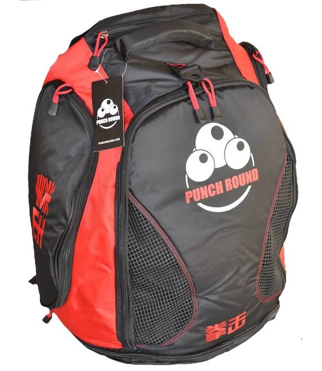 Punch Round™ Boxing Convertible Gym Bag - Backpack Black Red