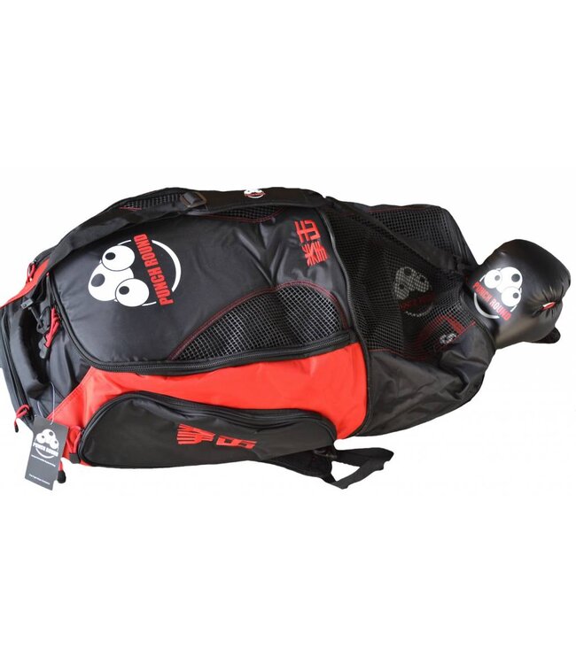 PunchR™  Punch Round™ Boxing Sporttas Rugtas Gym Bag Black Red