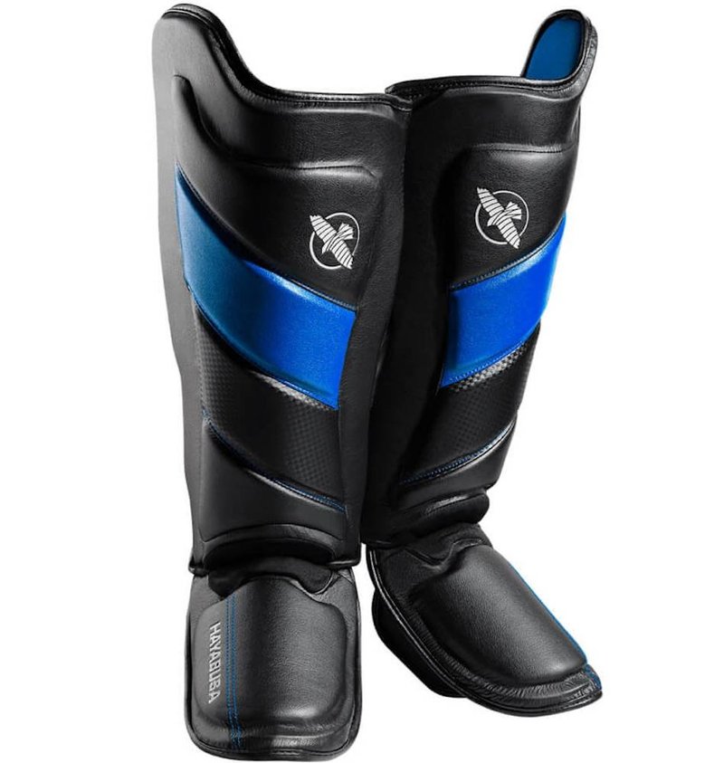 Hayabusa Hayabusa T3 Stand Up Striking Shinguards Black Blue Hayabusa Fight Gear