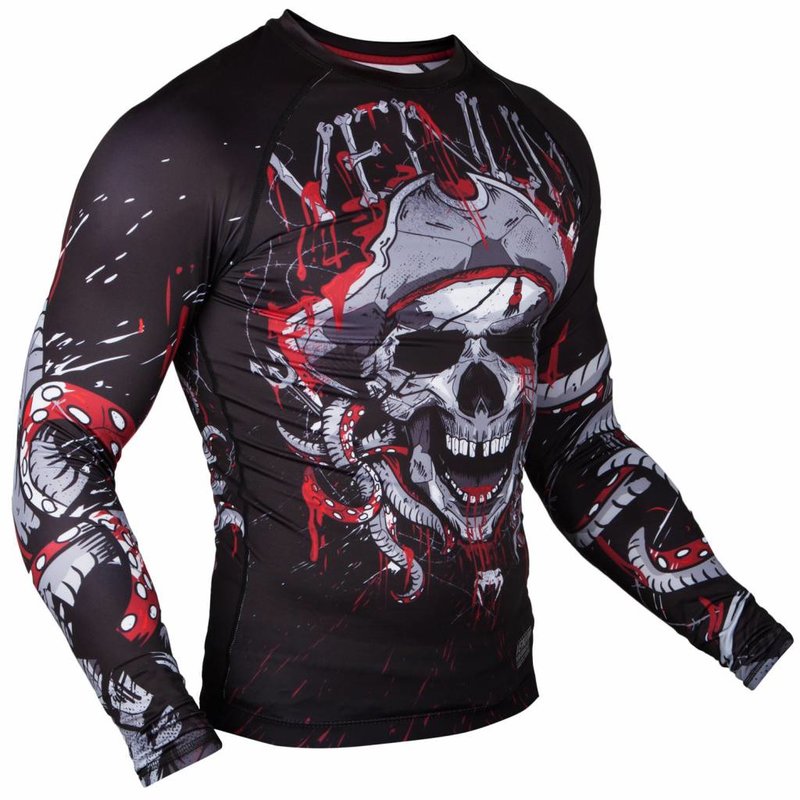 VENUM Rashguard SKULL Short Sleeve Black/Black - Fighters Shop