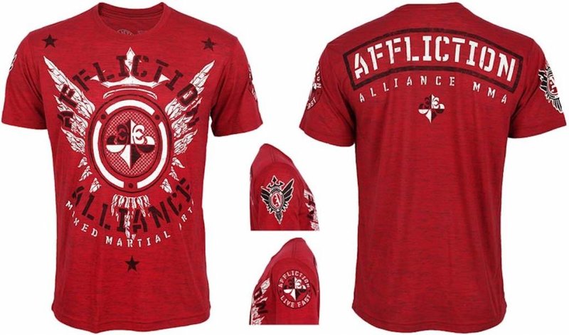 Affliction Clothing Affliction Alliance MMA Gym T Shirt Red MMA Clothing