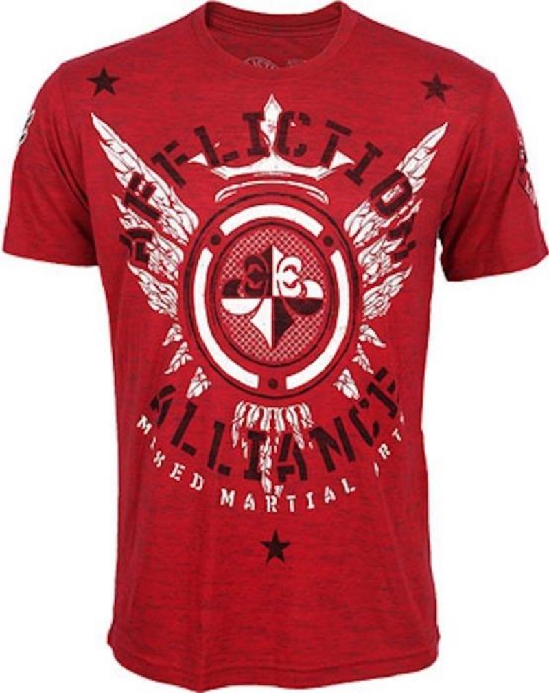 Affliction Clothing Affliction Alliance MMA Gym T Shirt Red MMA Clothing