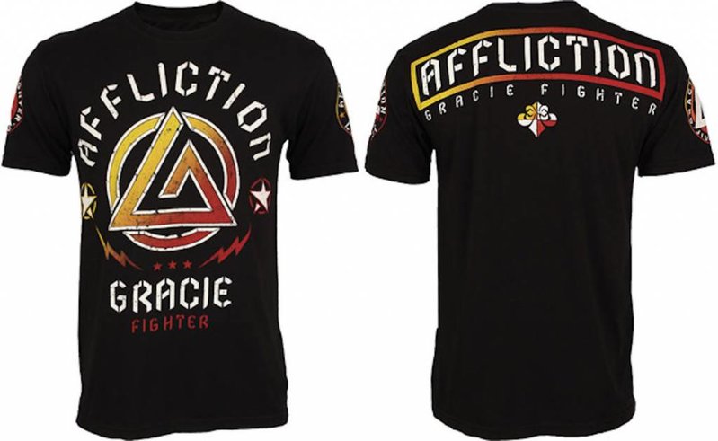 Affliction Clothing Affliction Gracie Fighter T Shirt Black UFC MMA Clothing