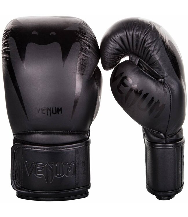 Venum Giant 3.0 Boxhandschuhe – Nappa Leder – Schwarz/Schwarz – Für Boxen, Kickboxen & Muay Thai