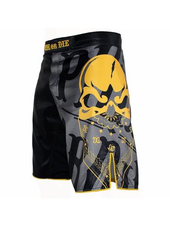 Pride or Die PRIDEorDIE MMA Fightshorts Reckless Zwart Geel