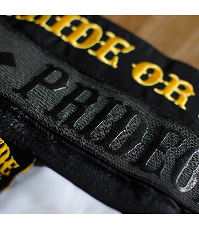 PRIDEorDIE MMA Fightshorts Rücksichtsloses Schwarz Gelb