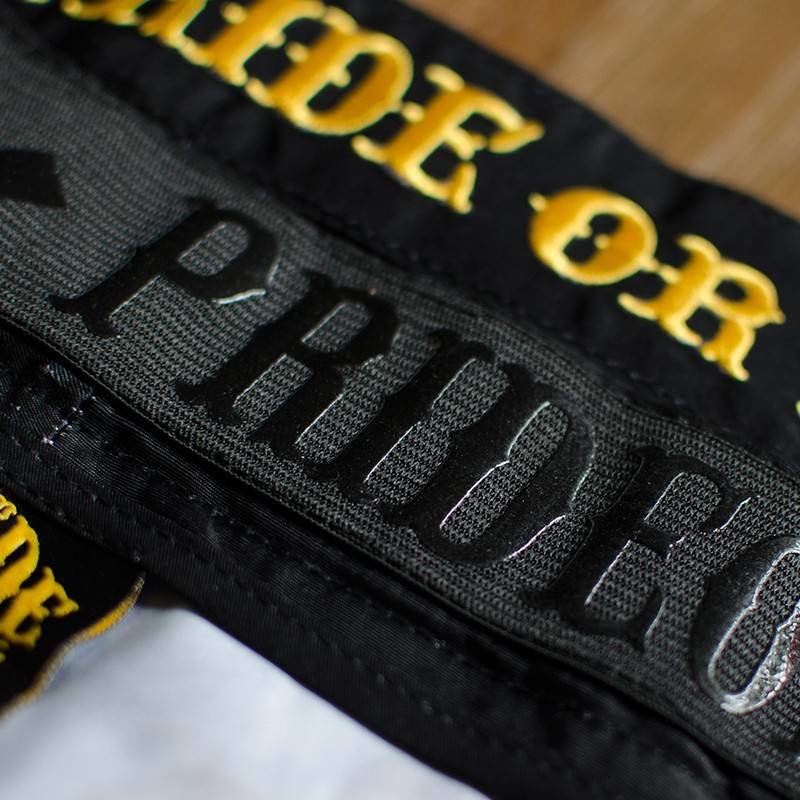 Pride or Die PRIDEorDIE MMA Fightshorts Rücksichtsloses Schwarz Gelb