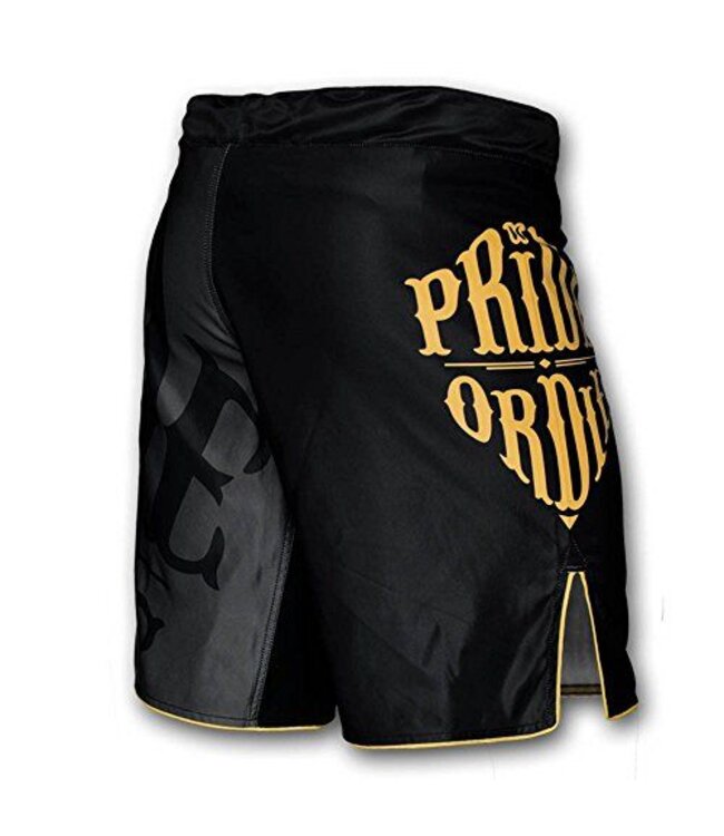 PRIDEorDIE MMA Fightshorts Rücksichtsloses Schwarz Gelb