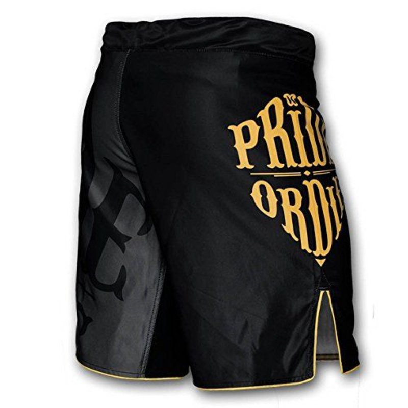 Pride or Die PRIDEorDIE MMA Fightshorts Reckless Zwart Geel