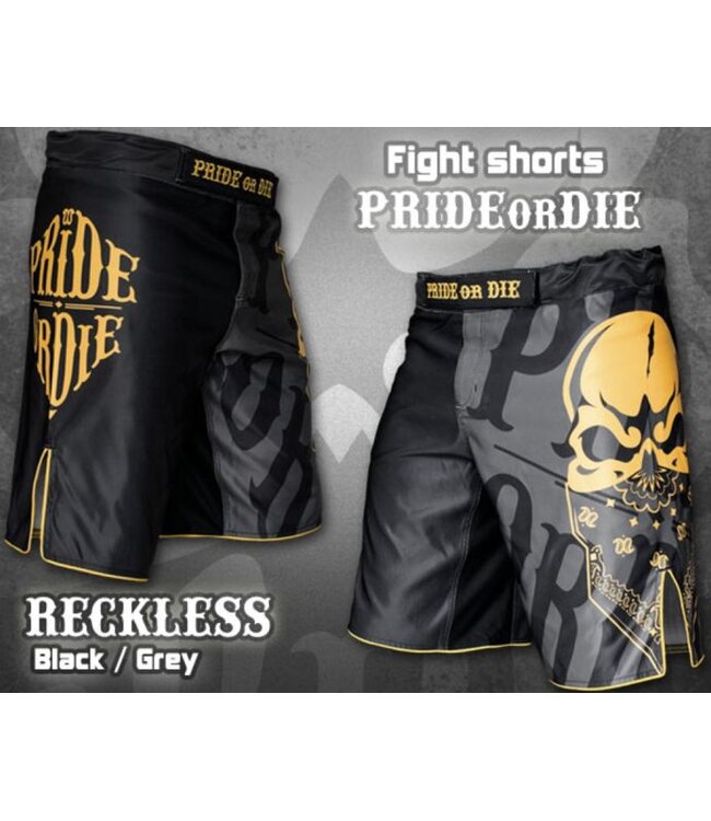PRIDEorDIE MMA Fightshorts Rücksichtsloses Schwarz Gelb